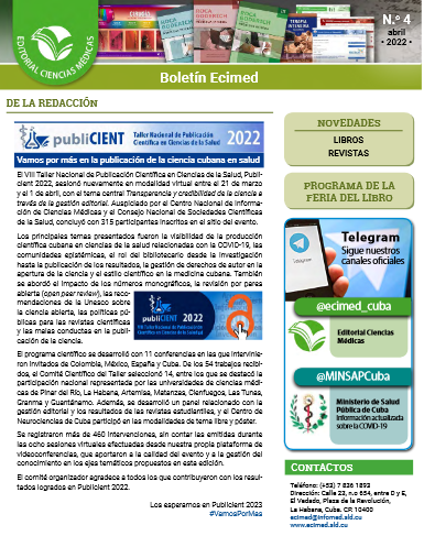 Boletín Ecimed: número 4, abril 2022