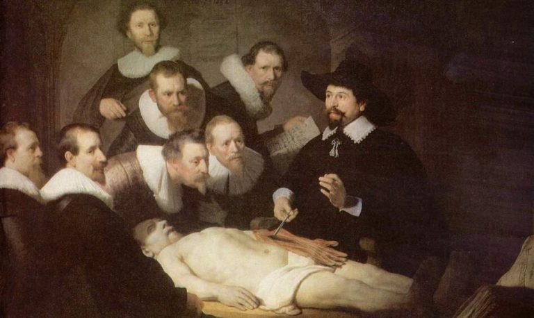 Lección de anatomía, Rembrandt. Fuente: North country public radio